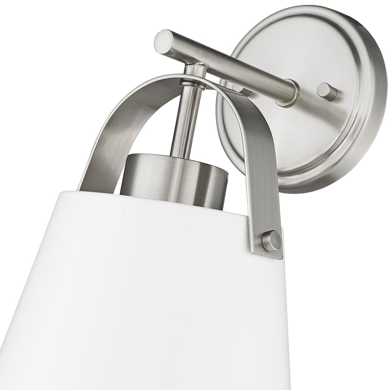 Z-Studio 1 Light 8" Wall Sconce, Metal Shades in Matte White + Brushed Nickel
