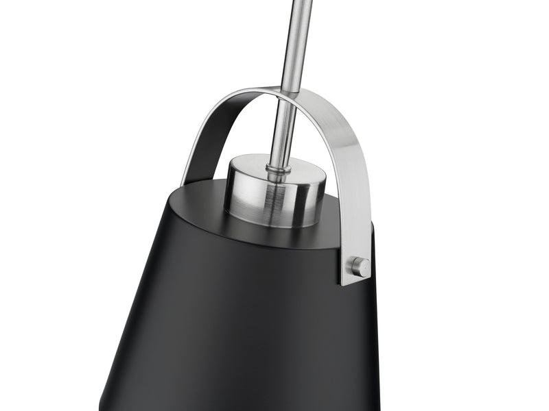 Z-Studio 1 Light 8" Pendant, Metal Shades in Matte Black + Brushed Nickel