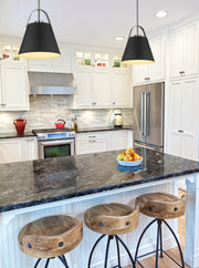 Z-Studio 1 Light 12.5" Pendant, Metal Shades in Matte Black + Brushed Nickel in a room setting