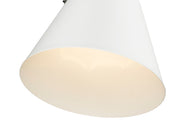 Z-Studio 1 Light 12.5" Pendant, Metal Shades in Matte White + Brushed Nickel
