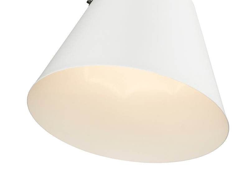 Z-Studio 1 Light 12.5" Pendant, Metal Shades in Matte White + Brushed Nickel