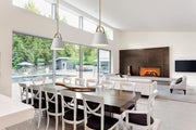 Z-Studio 1 Light 12.5" Pendant, Metal Shades in Matte White + Heritage Brass in a room setting