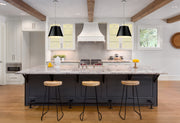 Z-Studio 1 Light 18" Pendant, Metal Shades in Matte Black + Brushed Nickel in a room setting