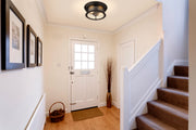 Sonna 2 Light 13.5" Flush Mount in Matte Black in a room setting