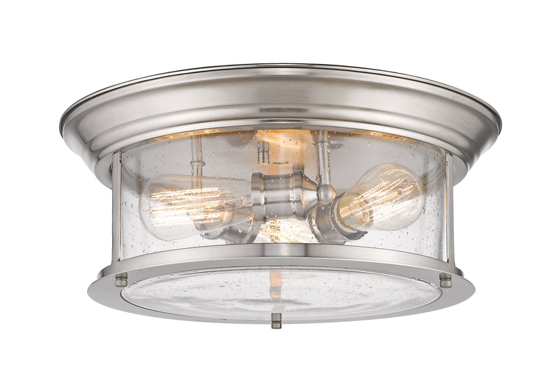 Sonna 3 Light 15.5" Flush Mount in Brushed Nickel