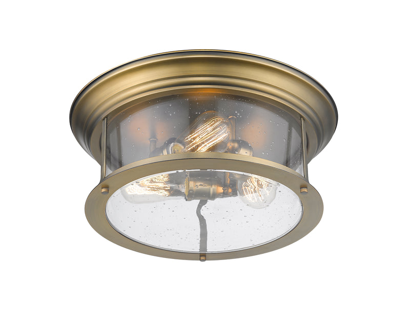 Sonna 3 Light 15.5" Flush Mount in Heritage Brass