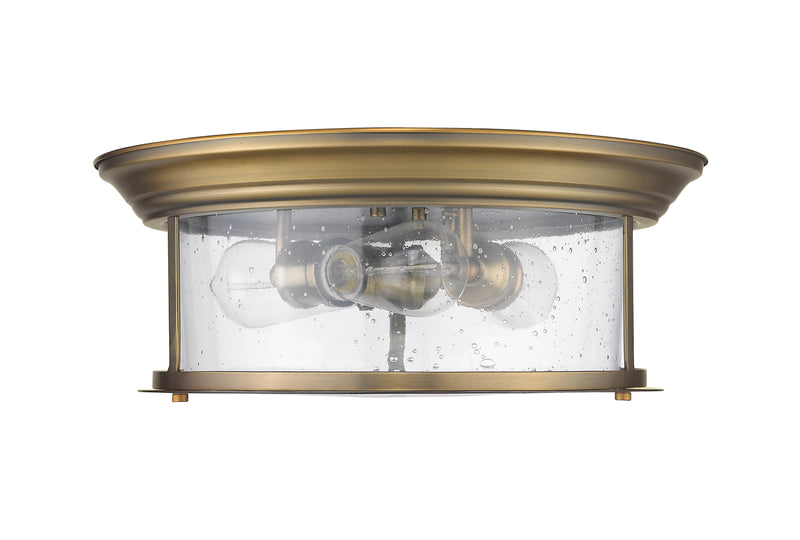 Sonna 3 Light 15.5" Flush Mount in Heritage Brass