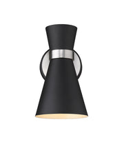 Soriano 1 Light 5.5" Wall Sconce in Matte Black + Brushed Nickel