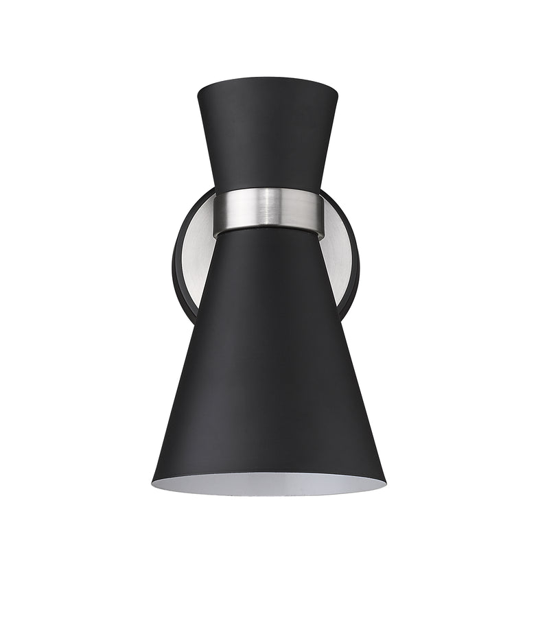Soriano 1 Light 5.5" Wall Sconce in Matte Black + Brushed Nickel