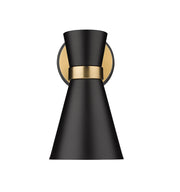 Soriano 1 Light 5.5" Wall Sconce in Matte Black + Heritage Brass