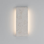 Stela 16" Outdoor Wall Sconce in White Travertine
