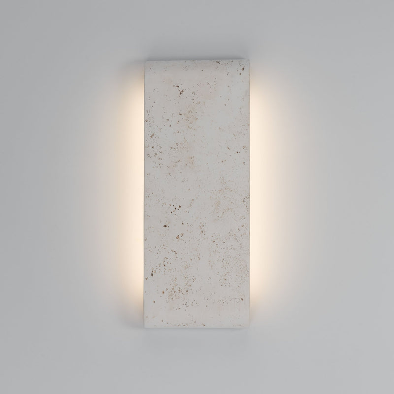 Stela 16" Outdoor Wall Sconce in White Travertine