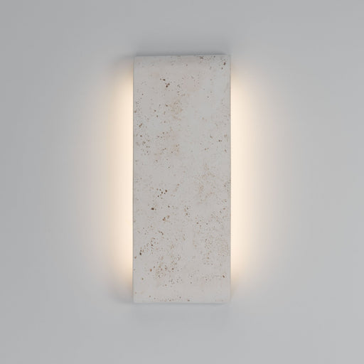Stela 16" Outdoor Wall Sconce in White Travertine