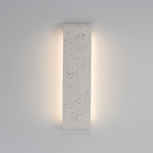 Stela 24" Outdoor Wall Sconce in White Travertine