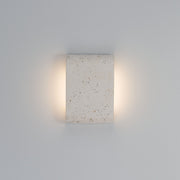 Stela 9" Outdoor Wall Sconce in White Travertine