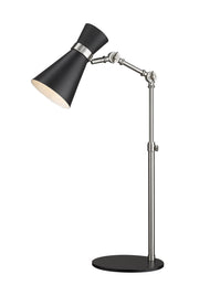 Soriano 1 Light 13.75" Table Lamp in Matte Black + Brushed Nickel