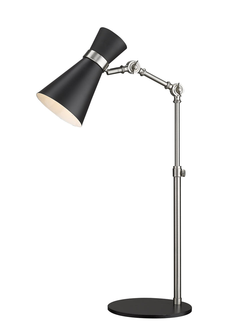 Soriano 1 Light 13.75" Table Lamp in Matte Black + Brushed Nickel