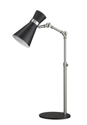Soriano 1 Light 13.75" Table Lamp in Matte Black + Brushed Nickel
