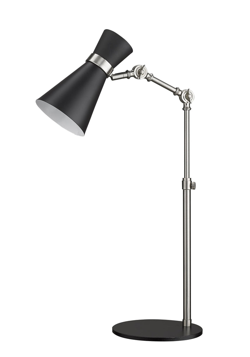 Soriano 1 Light 13.75" Table Lamp in Matte Black + Brushed Nickel