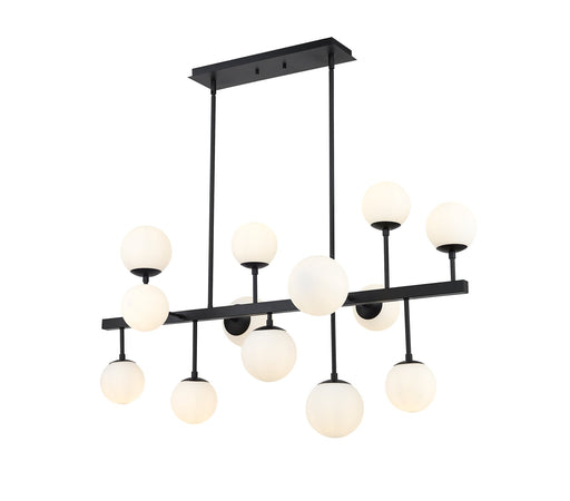 Midnetic 13 Light 45.5" Linear Pendant in Matte Black