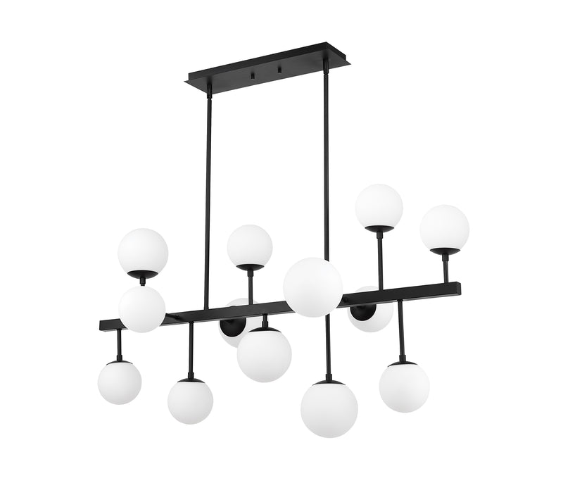 Midnetic 13 Light 45.5" Linear Pendant in Matte Black