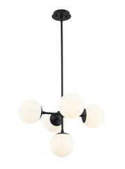 Midnetic 5 Light 22.25" Pendant in Matte Black