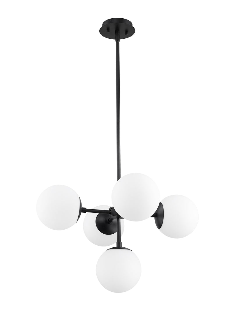 Midnetic 5 Light 22.25" Pendant in Matte Black