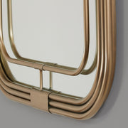 Rectangle Piped Metal Frame Mirror in Aged Brass Mirror