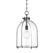 Eldridge 15.5" Clear Glass Pendant in Old Bronze