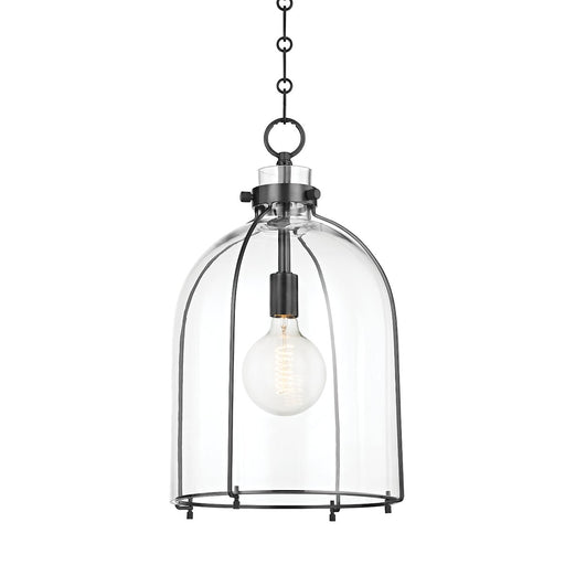 Eldridge 15.5" Clear Glass Pendant in Old Bronze