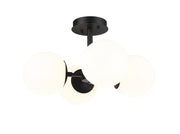 Midnetic 4 Light 18" Semi Flush Mount in Matte Black