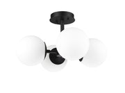 Midnetic 4 Light 18" Semi Flush Mount in Matte Black