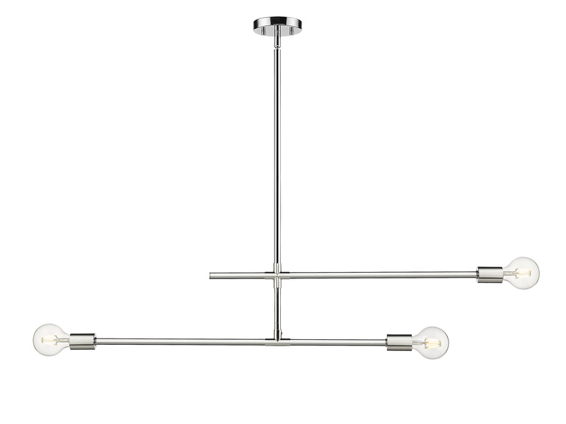 Modernist 3 Light 4.75" Chandelier, Chrome in Chrome
