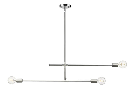 Modernist 3 Light 4.75" Chandelier, Chrome in Chrome