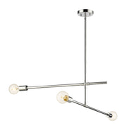 Modernist 3 Light 4.75" Chandelier, Chrome in Chrome