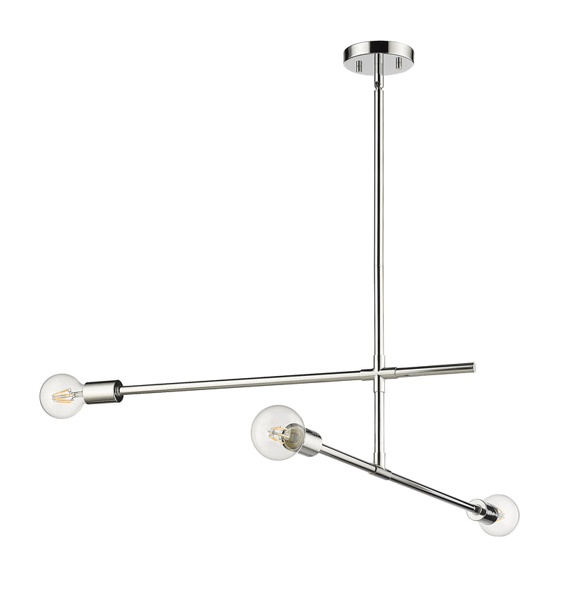 Modernist 3 Light 4.75" Chandelier, Chrome in Chrome