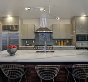 Modernist 3 Light 4.75" Chandelier, Chrome in Chrome in a room setting