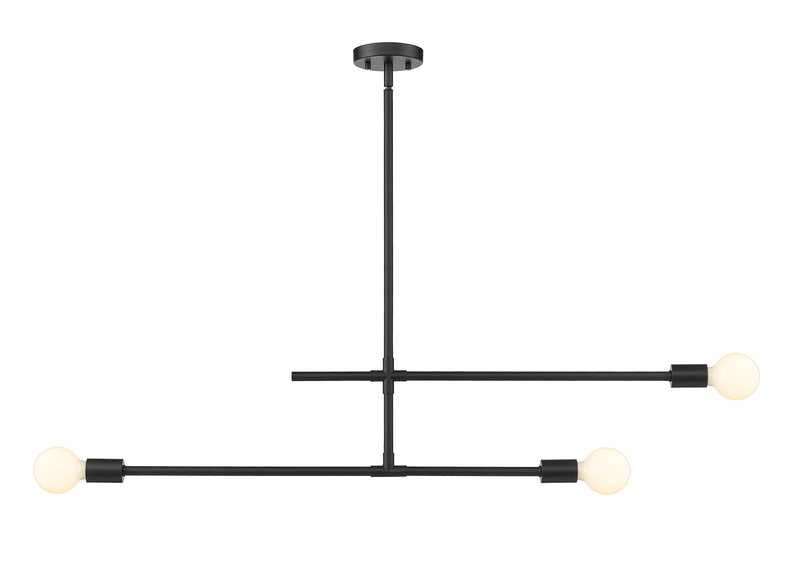 Modernist 3 Light 4.75" Chandelier, Matte Black in Matte Black