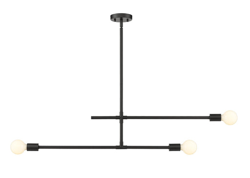 Modernist 3 Light 4.75" Chandelier, Matte Black in Matte Black