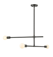 Modernist 3 Light 4.75" Chandelier, Matte Black in Matte Black