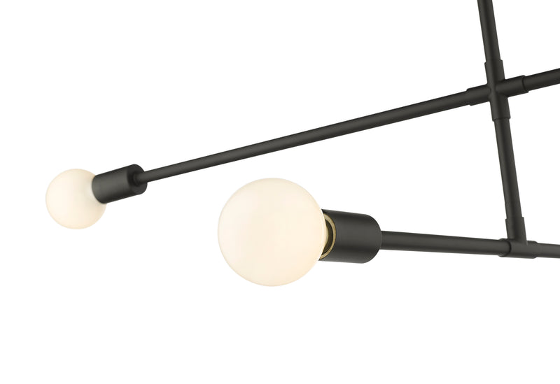 Modernist 3 Light 4.75" Chandelier, Matte Black in Matte Black