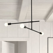 Modernist 3 Light 4.75" Chandelier, Matte Black in Matte Black in a room setting