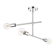Modernist 3 Light 4.75" Semi Flush Mount in Chrome
