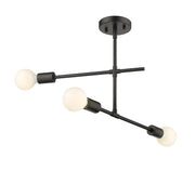 Modernist 3 Light 4.75" Semi Flush Mount in Matte Black