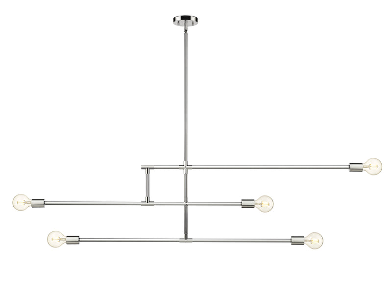 Modernist 5 Light 4.75" Chandelier, Chrome in Chrome