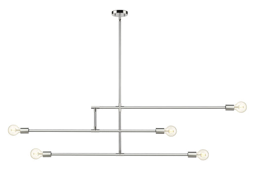 Modernist 5 Light 4.75" Chandelier, Chrome in Chrome