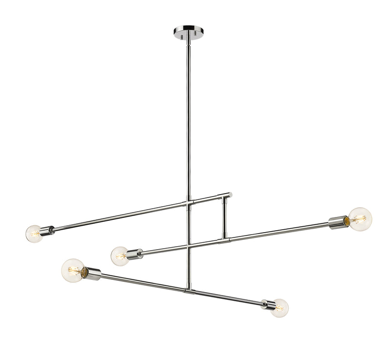 Modernist 5 Light 4.75" Chandelier, Chrome in Chrome