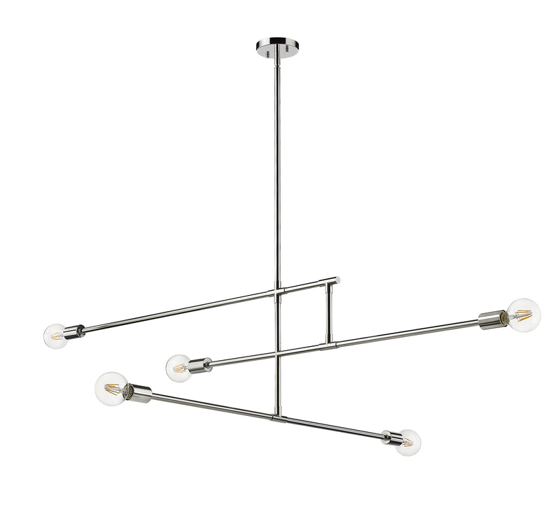 Modernist 5 Light 4.75" Chandelier, Chrome in Chrome