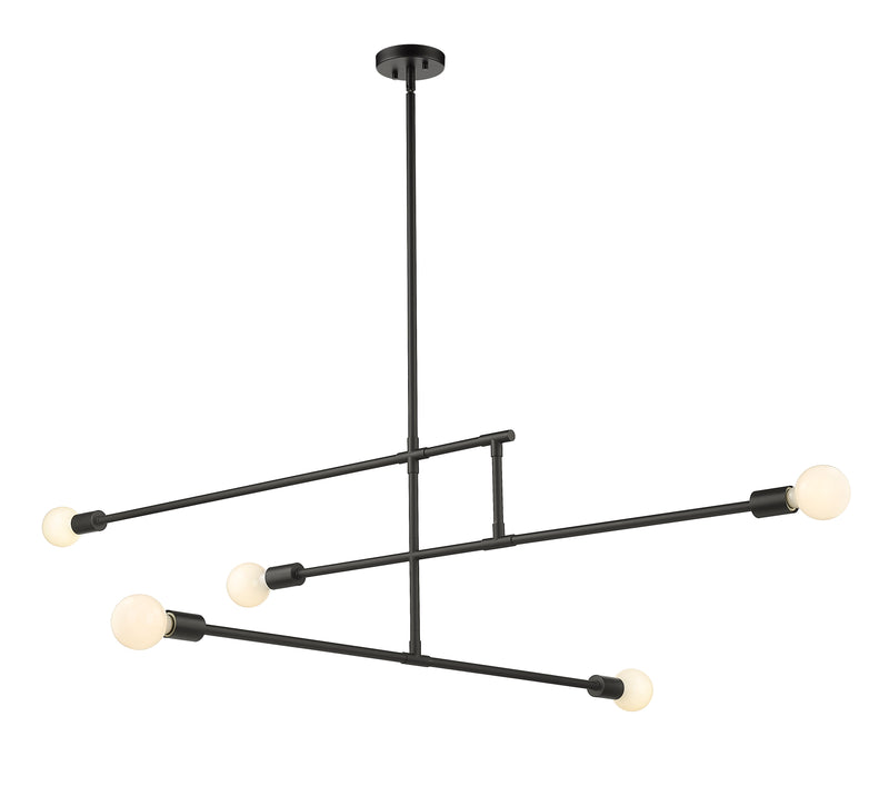 Modernist 5 Light 4.75" Chandelier, Matte Black in Matte Black
