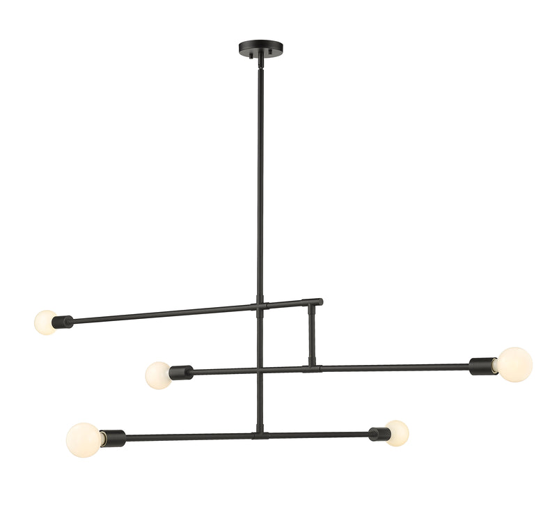 Modernist 5 Light 4.75" Chandelier, Matte Black in Matte Black